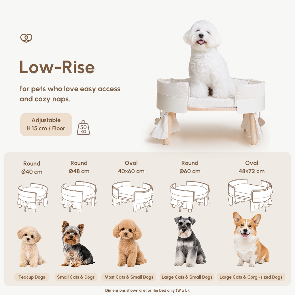 Canopy Elevated Pet Bed (Low-rise)