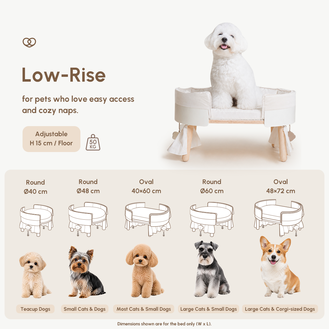 Canopy Elevated Pet Bed (Low-rise)
