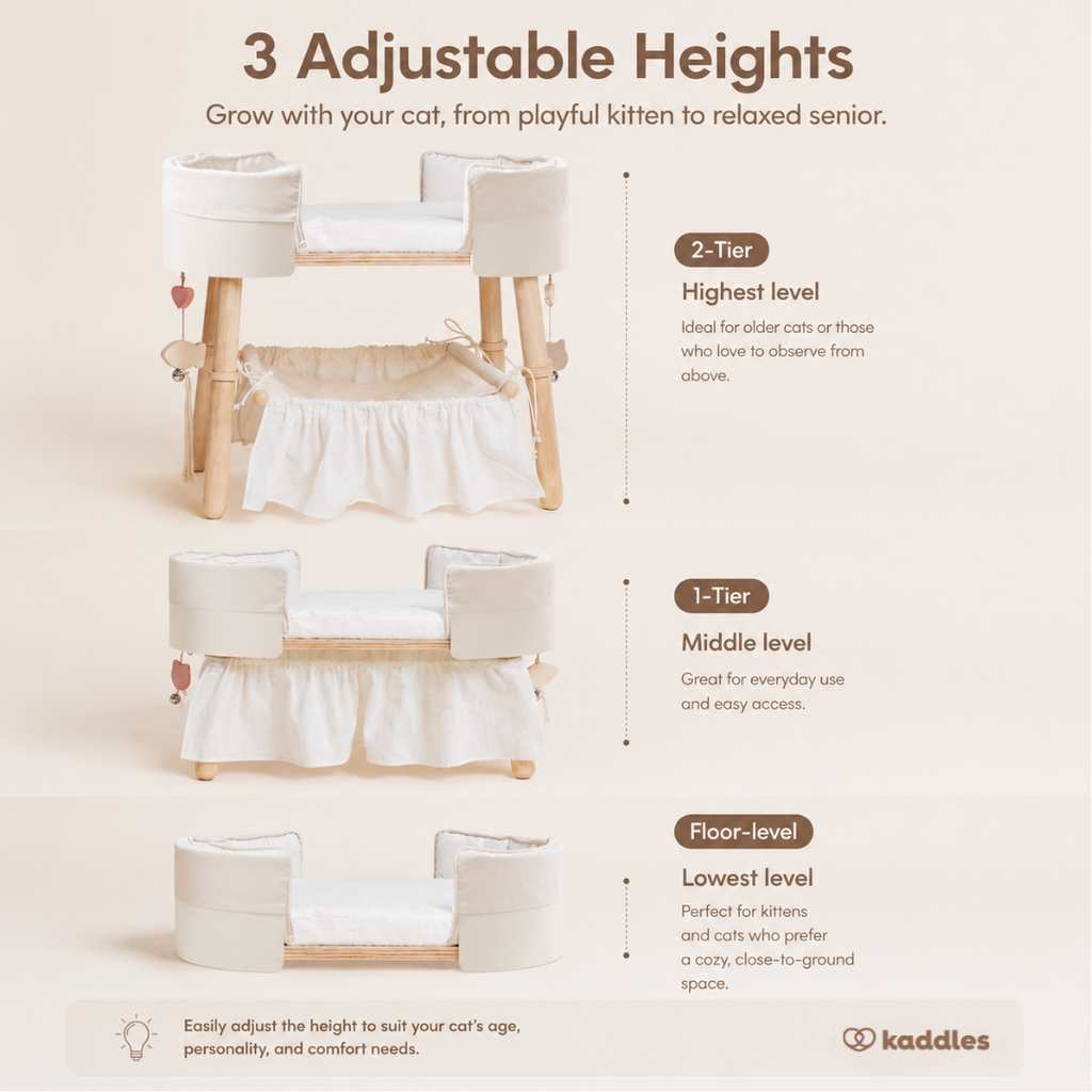 Canopy Elevated Bed with Hammock (For Cats)